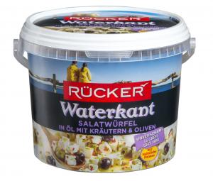 Waterkant Salatwürfel in Öl mit Kräutern und Oliven